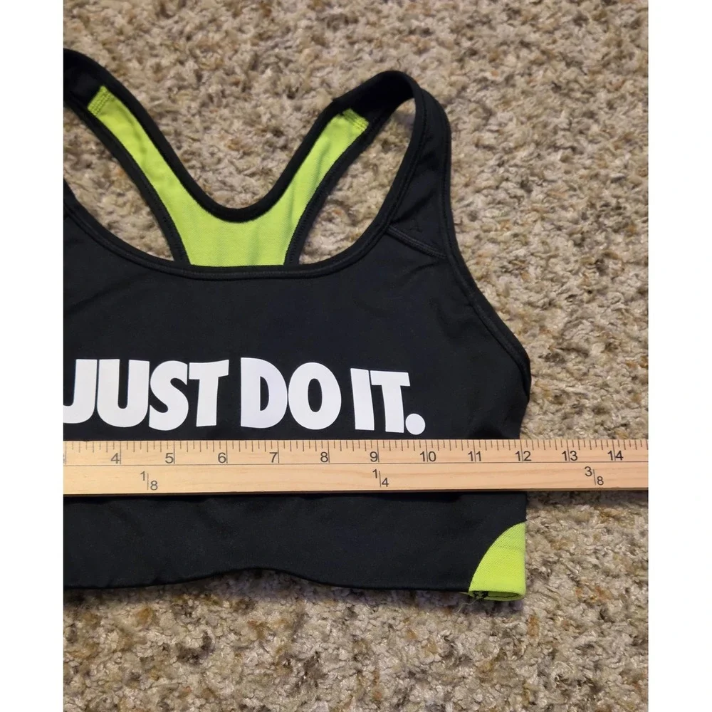 Nike Just‎ Do It Racerback Sports Bra Women's Size Small Black Green White